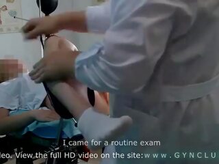 Girl examined at a gynecologist's - stormy orgasm