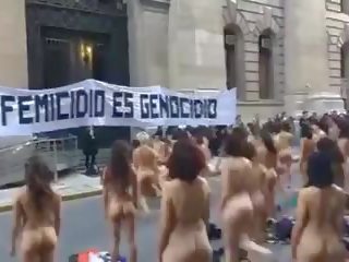 Nude Women Protest in Argentina -colour Version: Porn 01