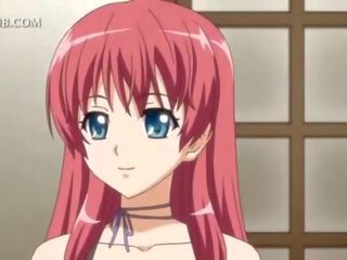 Nahý lákavý anime červenovlasé v hardcore anime scény