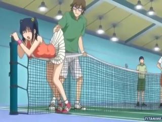A sexually aroused tennis practice