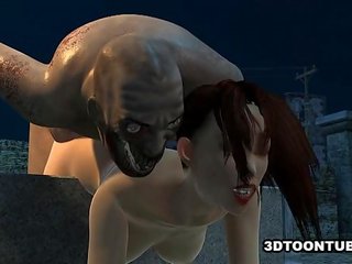 Gros seins 3d dessin animé enchantress obtention baisée dur par une zombie
