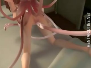 ३डी अनिमे आकर्षक फक्किंग लंबे समय तक tentacles