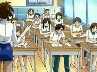 Anime sekolah guru dalam pendek skirt video-video faraj